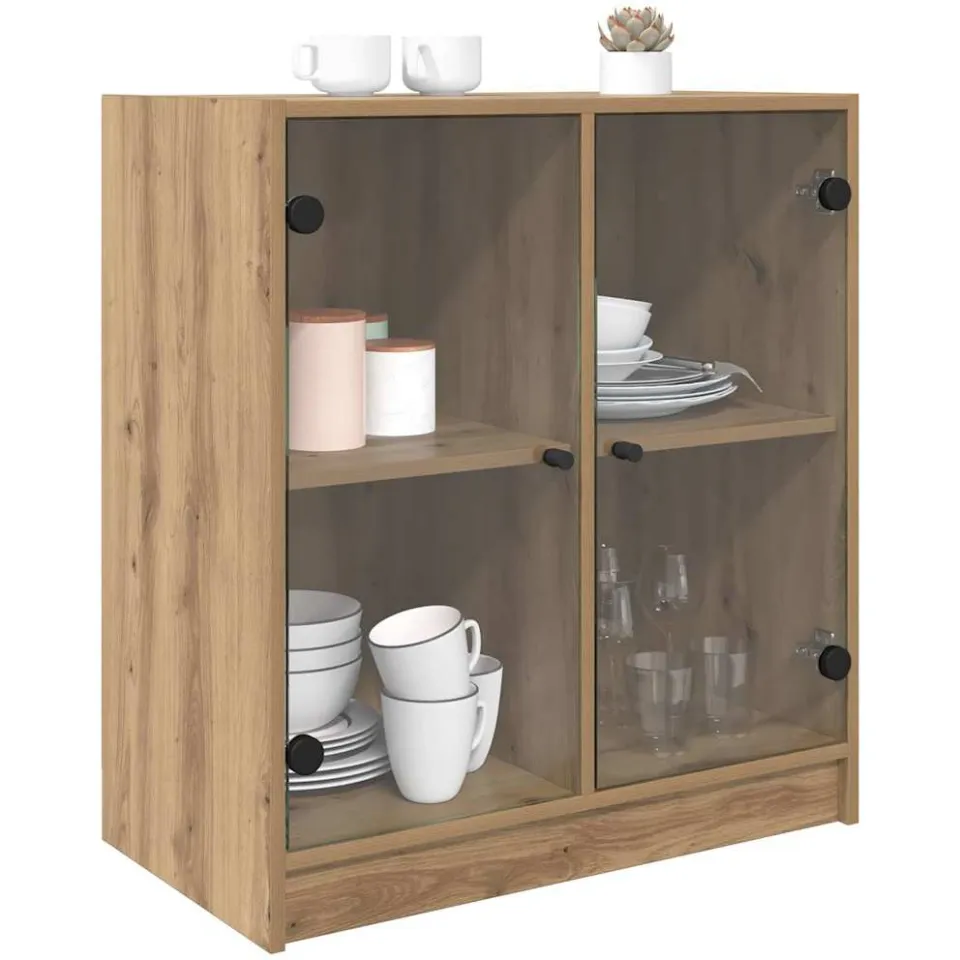 vidaXL Bijzetkast Artisan Eiken 68 x 37 x 75,5 cm Bewerkt hout Bruin