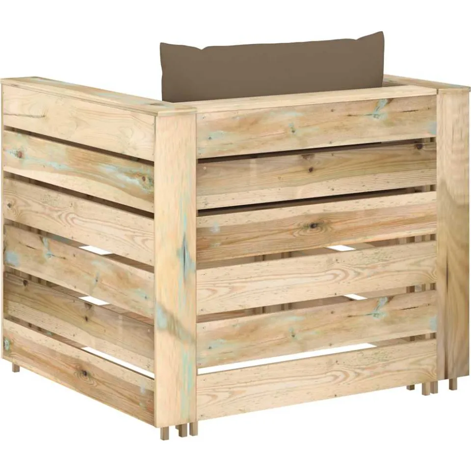 vidaXL 2-delige Loungeset met kussens groen geïmpregneerd hout, foto 4