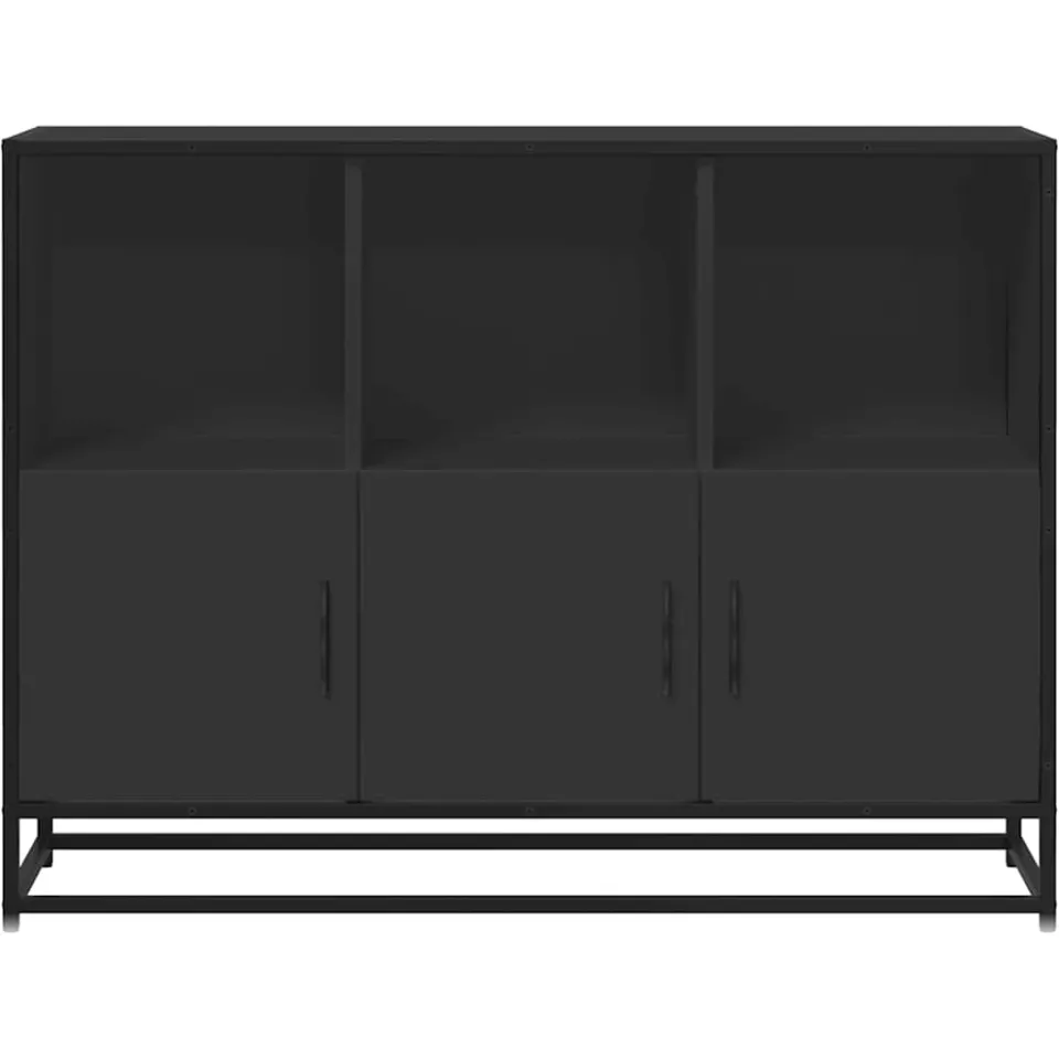 vidaXL Dressoir 100x35x76 cm bewerkt hout zwart, foto 4