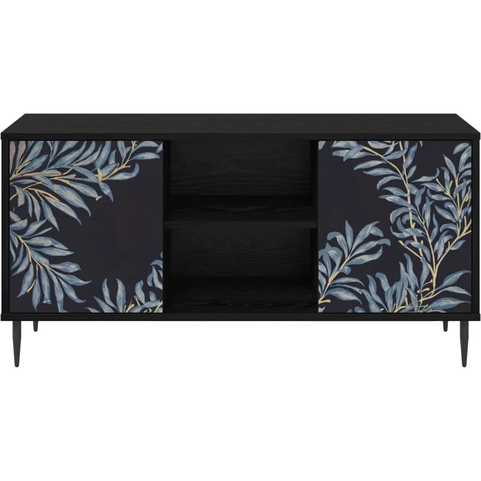 vidaXL Tv-meubel DOKKUM 102 x 33 x 51 cm Zwart eiken Bewerkt hout, foto 4