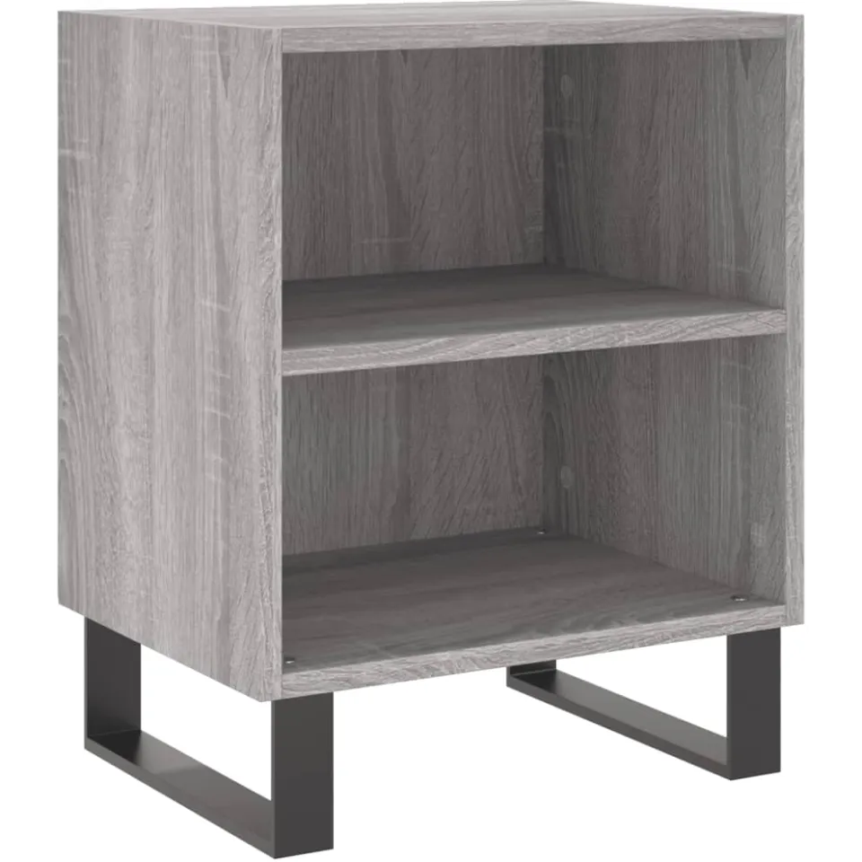 vidaXL Nachtkastjes 2 st 40x30x50 cm bewerkt hout grijs sonoma eiken
