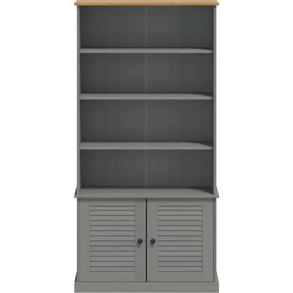 vidaXL Boekenkast VIGO 85x35x170 cm massief grenenhout grijs, foto 2