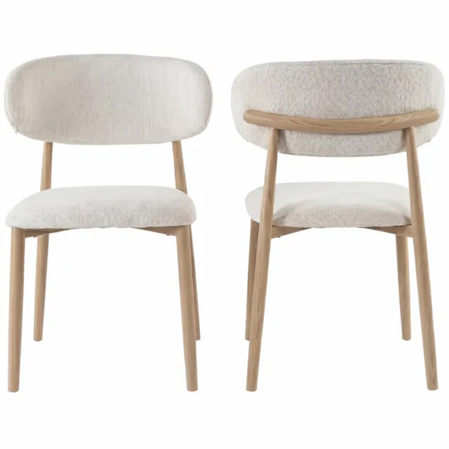 Bayt Japandi eetkamerstoelen - Set van 2 - Beige