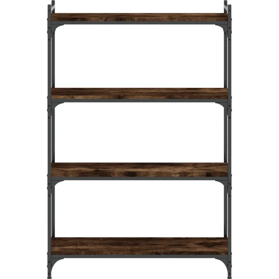 vidaXL Boekenkast 4-laags 80x30x120 cm bewerkt hout gerookt eikenkleur Bruin
