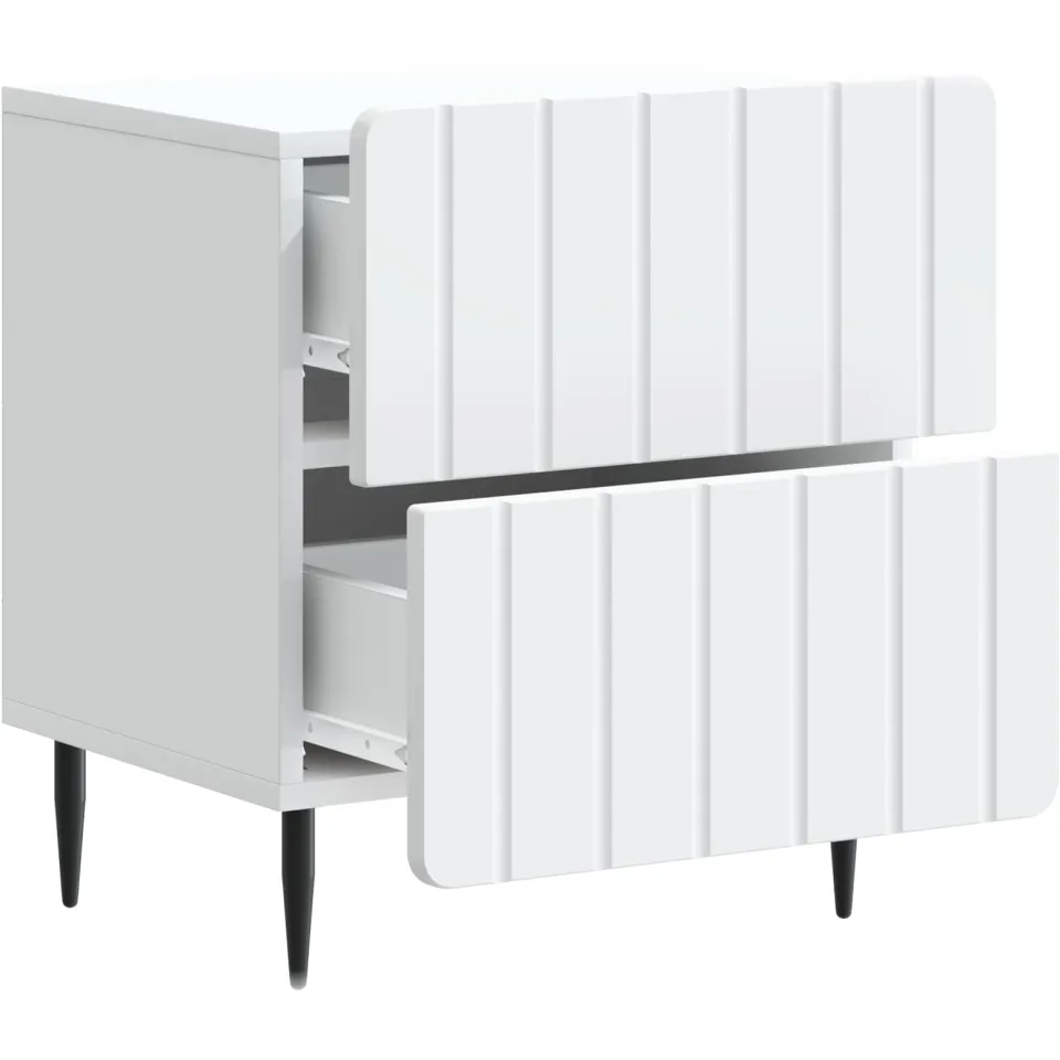 vidaXL Nachtkastje met lade Wit 43 x 34,5 x 49,5 cm Bewerkt hout, foto 4
