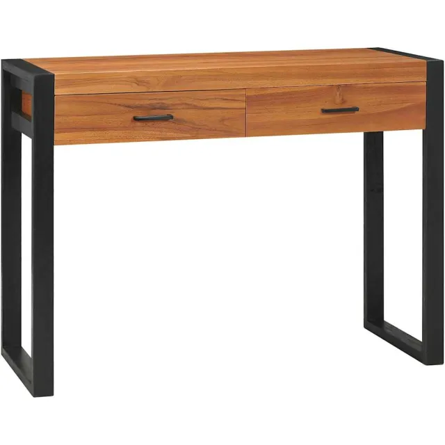 vidaXL Bureau met 2 lades 100x40x75 cm teakhout bruin