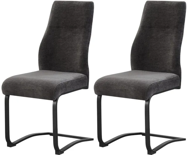 Furnilux Tina stoel set van 2 in antraciet - Stijlvol en comfortabel - 43cm blanc