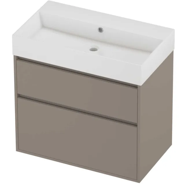 Proline Zara Badmeubelset Porselein Loft 80x46x78 cm Glans Wit Clay Beige
