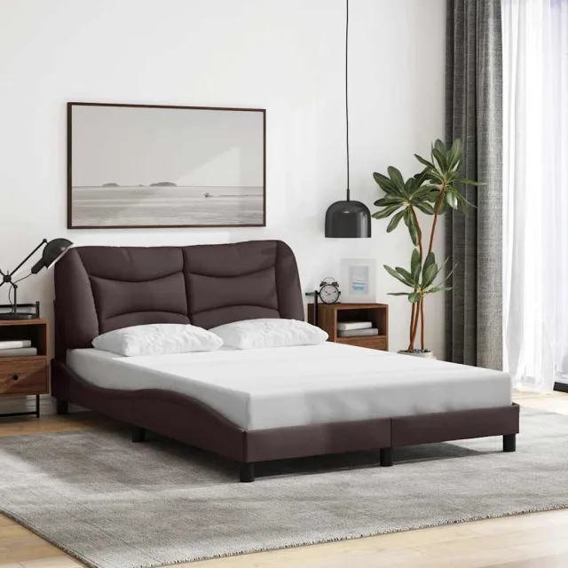 vidaXL Bedframe zonder matras "Hvar" 120x200 cm stof donkerbruin