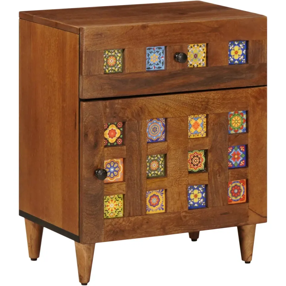 vidaXL Nachtkastje Bruin 50 x 33 x 60 cm Massief Mango Hout, foto 3