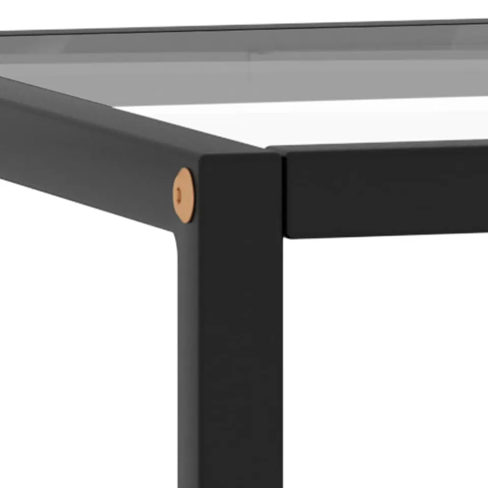 vidaXL Salontafel met gehard glas 40x40x50 cm zwart, foto 4