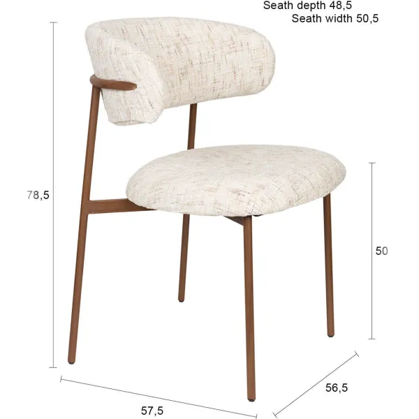 Housecraft Living Claes eetkamerstoel set van 2 off-white, foto 3