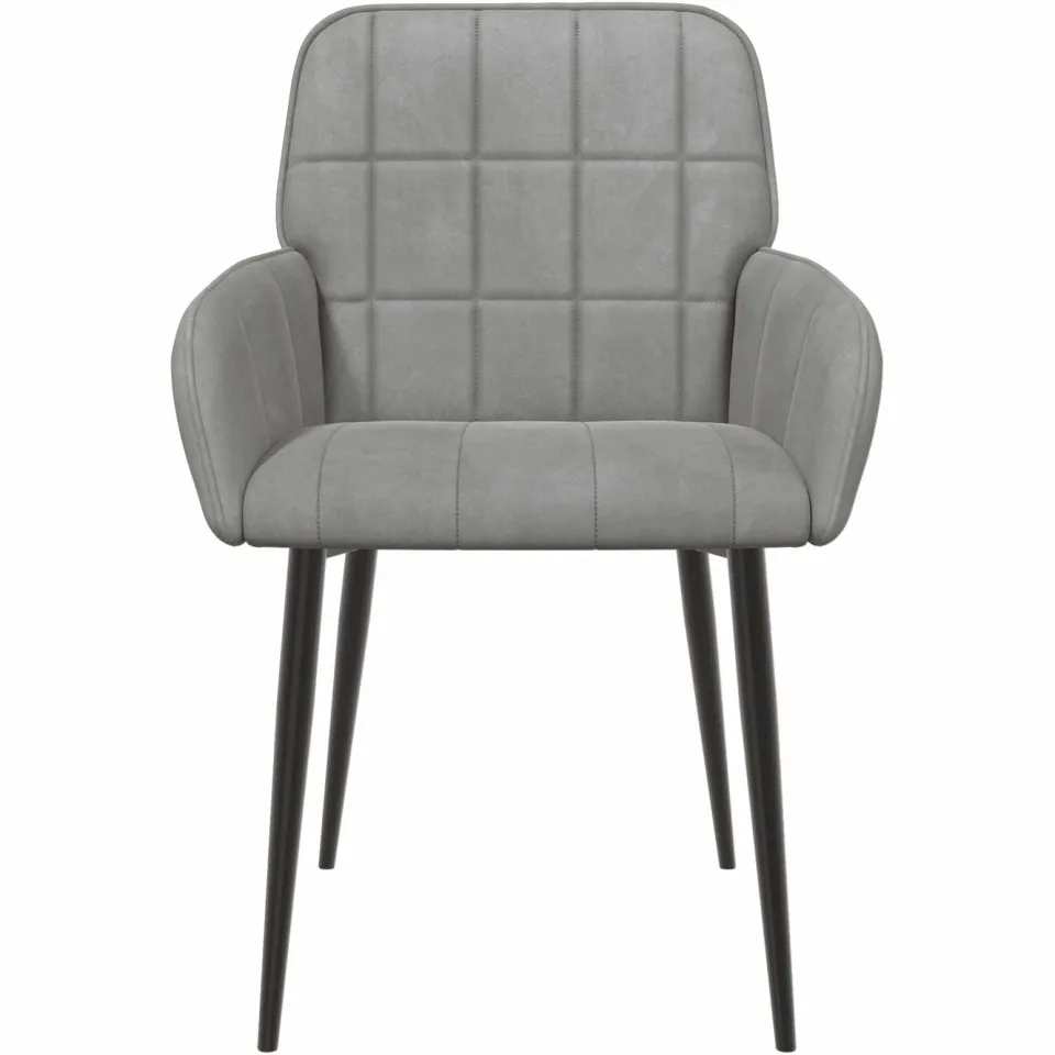 vidaXL Eettafelstoelen 2 st fluweel Lichtgrijs 56.5 x 50 x 85 cm