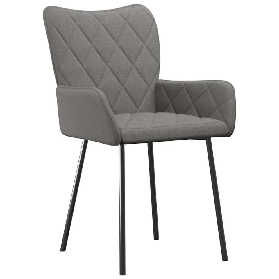 vidaXL Eetkamerstoelen 2 st stof lichtgrijs