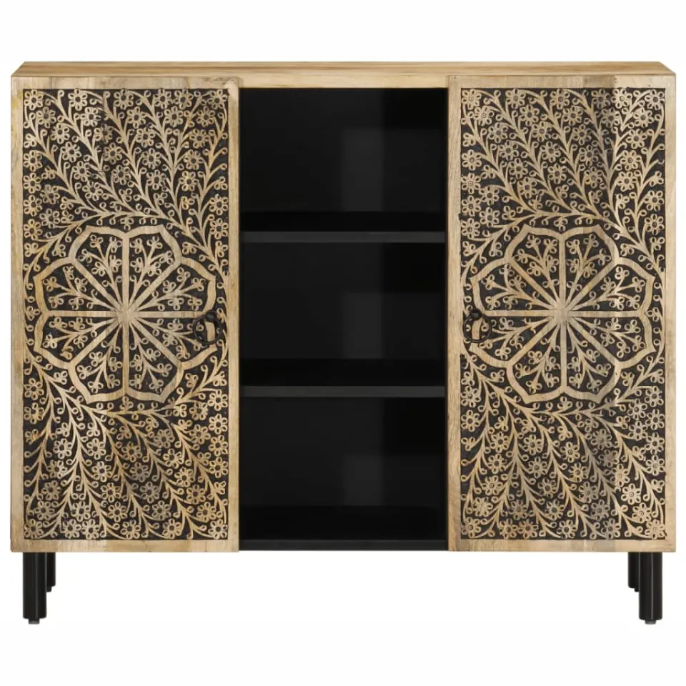 vidaXL Bijzetkast 90x33x75 cm massief mangohout bruin, foto 3