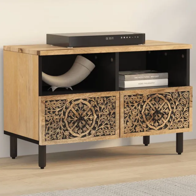 vidaXL Tv-meubel 70x33x46 cm massief mangohout bruin, foto 2