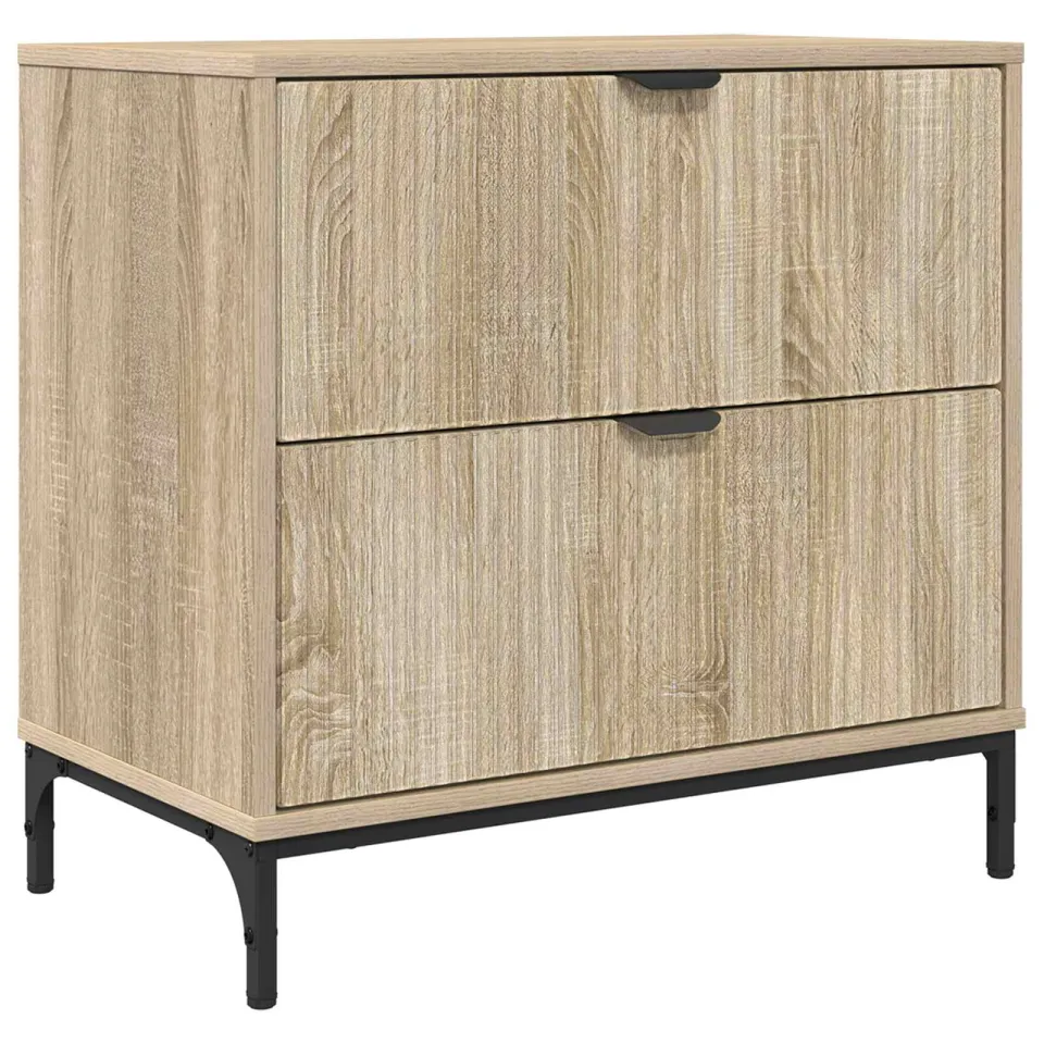 vidaXL Nachtkastje Sonoma eiken 63.5 x 36 x 61 cm Bewerkt hout, foto 3