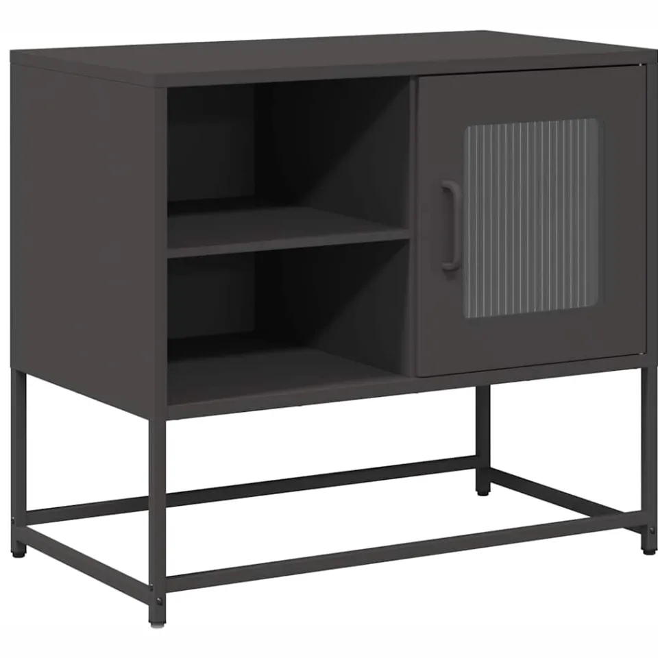 vidaXL Tv-meubel 68x39x60,5 cm staal zwart, foto 3