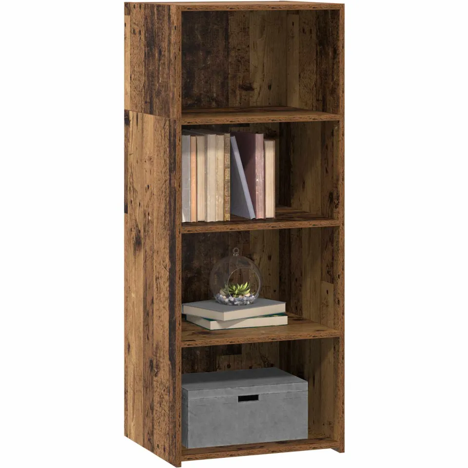 vidaXL Hoge kast Oud hout 50 x 41 x 124 cm Bewerkt hout Bruin