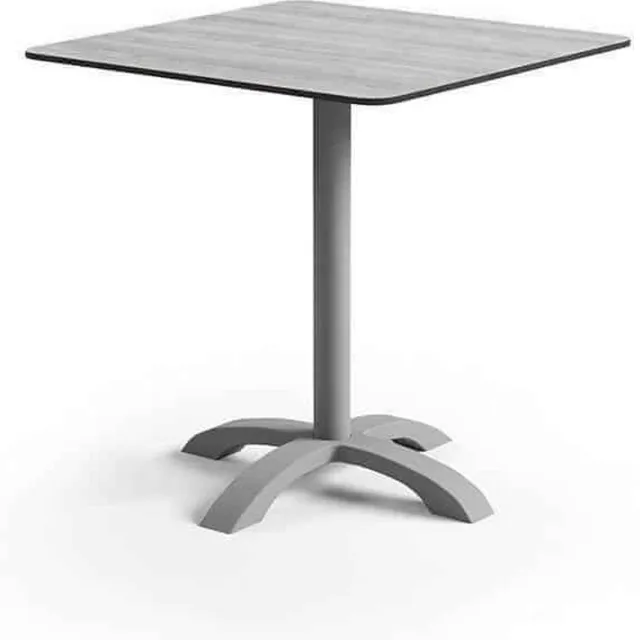 Zumm VIC Serie - Vierkante Tuintafel - 70 x 70 cm - Grijs Aluminium