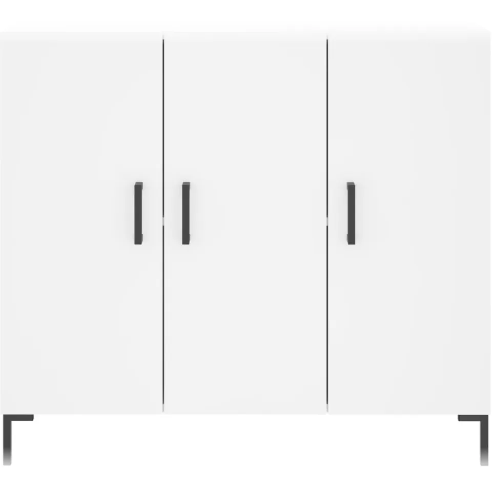 vidaXL Dressoir 90x34x80 cm bewerkt hout wit, foto 4