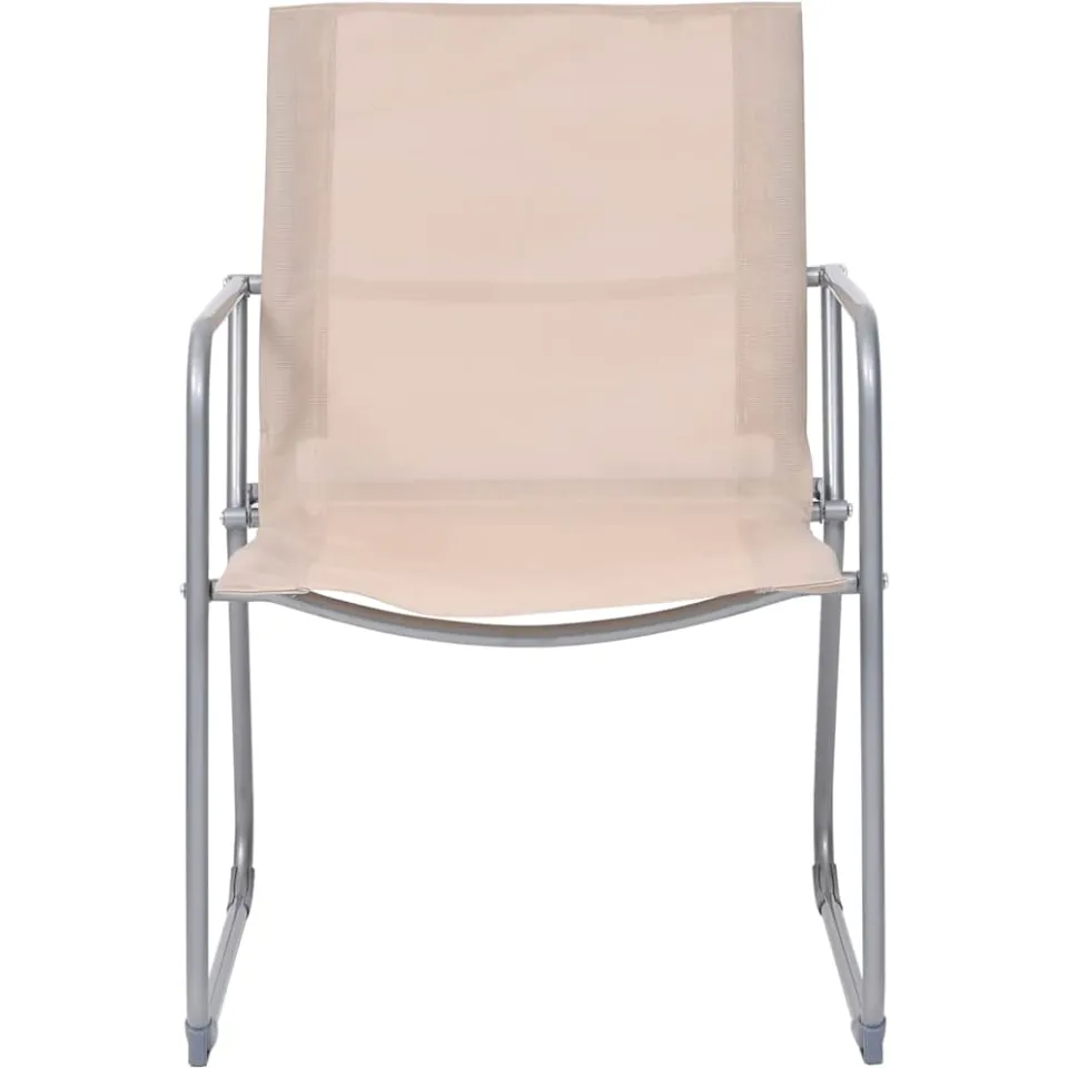 vidaXL 4-delige Loungeset stof en staal crèmekleurig, foto 4