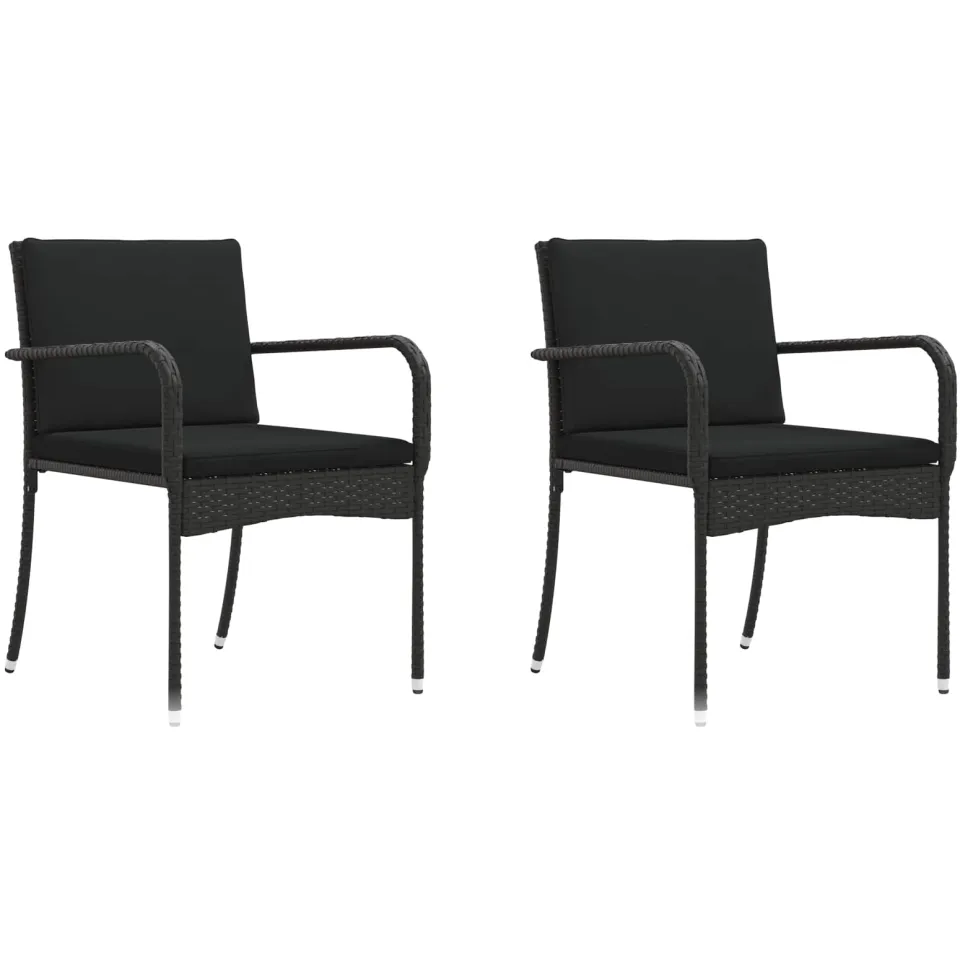 vidaXL Tuinset Zwart poly rattan, foto 4