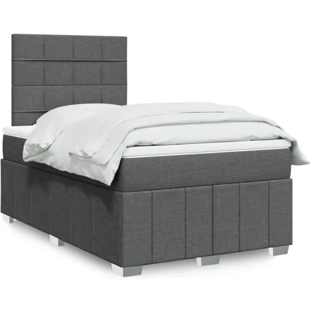 vidaXL Boxspring met matras stof donkergrijs 120x190 cm grijs