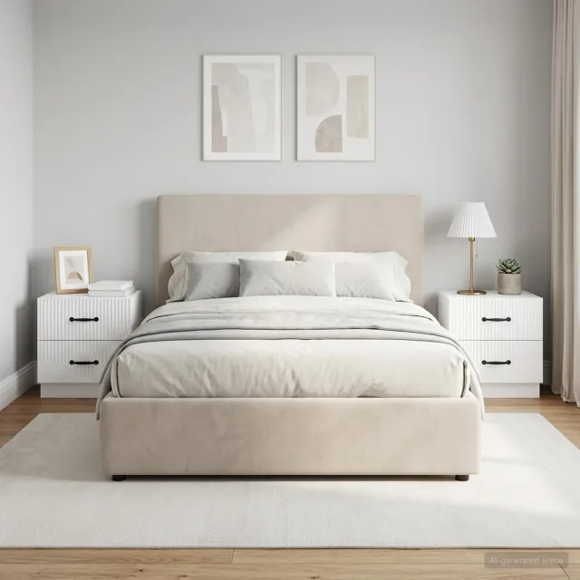 vidaXL Nachtkastje 2 st Hoogglans Wit 43 x 34,5 x 44,5 cm Bewerkt hout, foto 2
