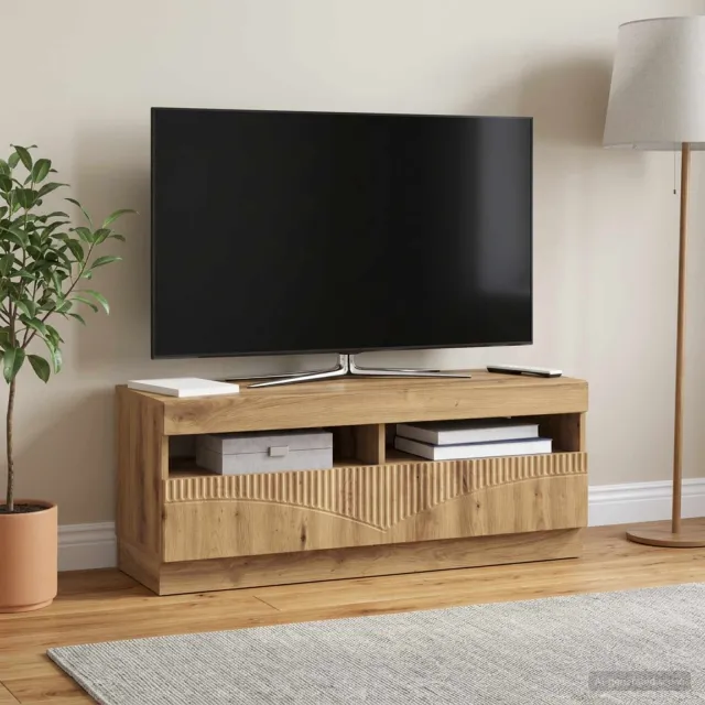 vidaXL LED tv-meubel Artisanaal eiken Bewerkt hout Bruin