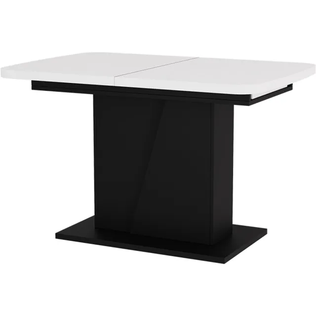 Vicco Eettafel Fenaro, Wit/Zwart, 120-160 x 80 cm uitschuifbaar