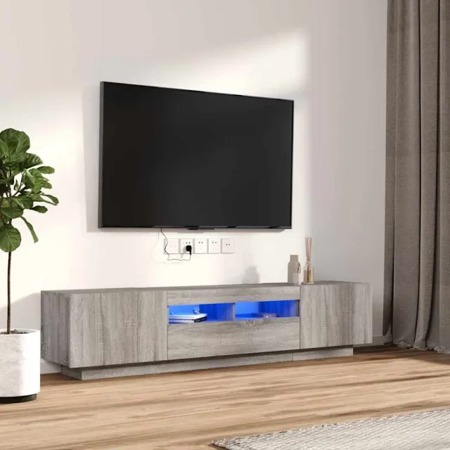 vidaXL 2-delige Tv-meubelset met LED bewerkt hout grijs sonoma eiken, foto 2