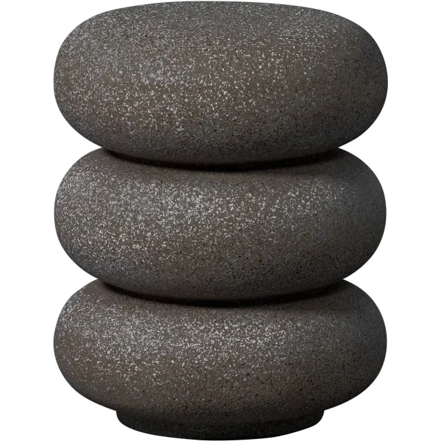WOOOD Laurel Bijzettafel Met Spikkels - Magnesium - Zwart - 50x40x40