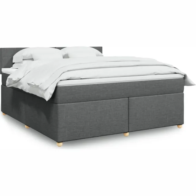 vidaXL Boxspring met matras stof donkergrijs 180x200 cm grijs
