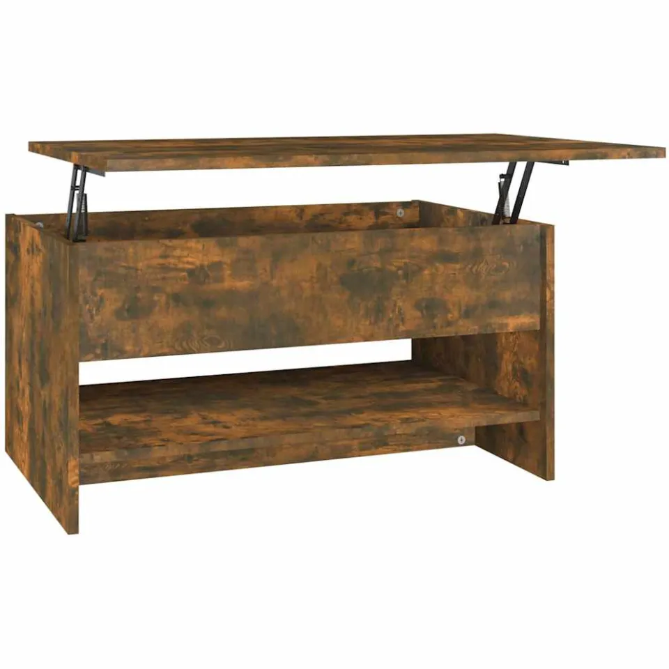 vidaXL Salontafel 80x50x40 cm bewerkt hout gerookt eikenkleurig Bruin