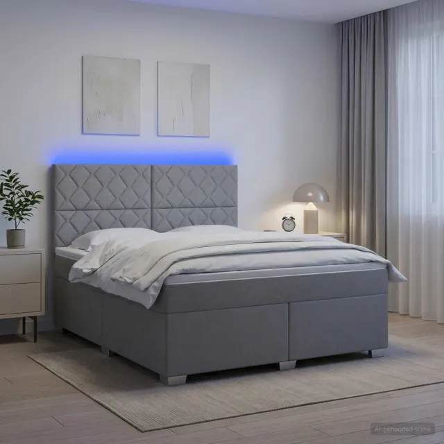 vidaXL Boxspringbed met matras Lichtgrijs 160 x 200 cm Stof