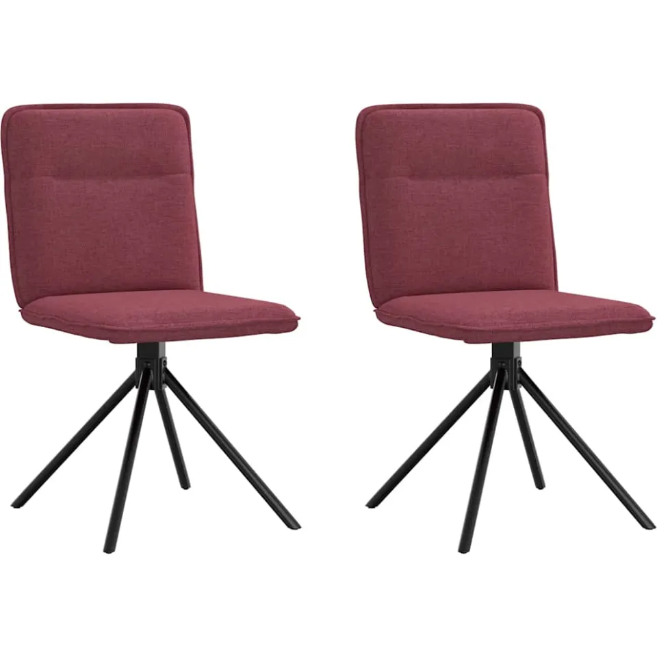 vidaXL Eetkamerstoelen 2 st stof wijnrood, foto 3