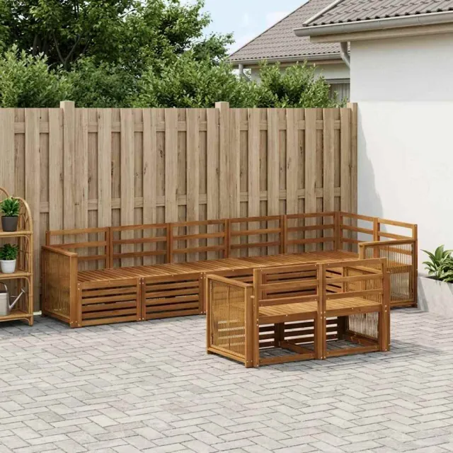 vidaXL Buiten bankenset 7 st 8-zits Naturel Massief Acaciahout