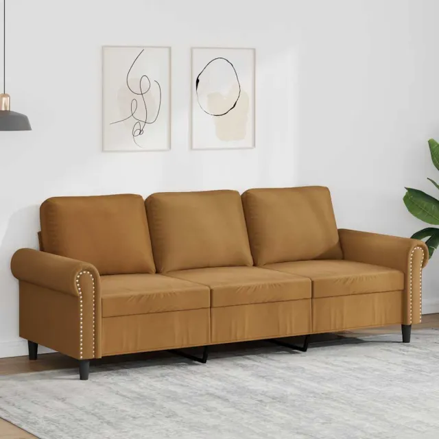 vidaXL Driezitsbank 180 cm fluweel bruin