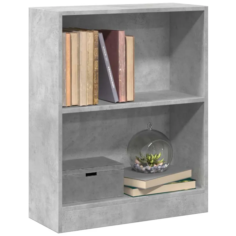 vidaXL Boekenkast 60x24x76 cm bewerkt hout betongrijs grijs, foto 3