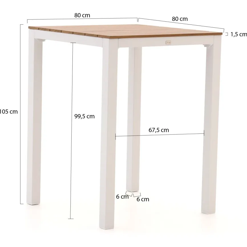Bellagio tuinmeubelen Bellagio Fidenza bartafel 80x80x105cm taupe, foto 2