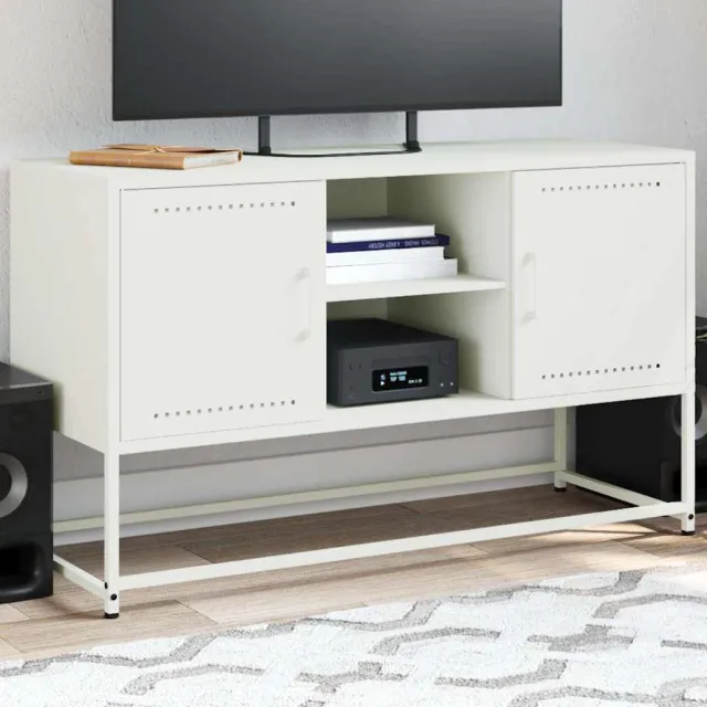 vidaXL Tv-meubel 100,5x39x60,5 cm staal wit