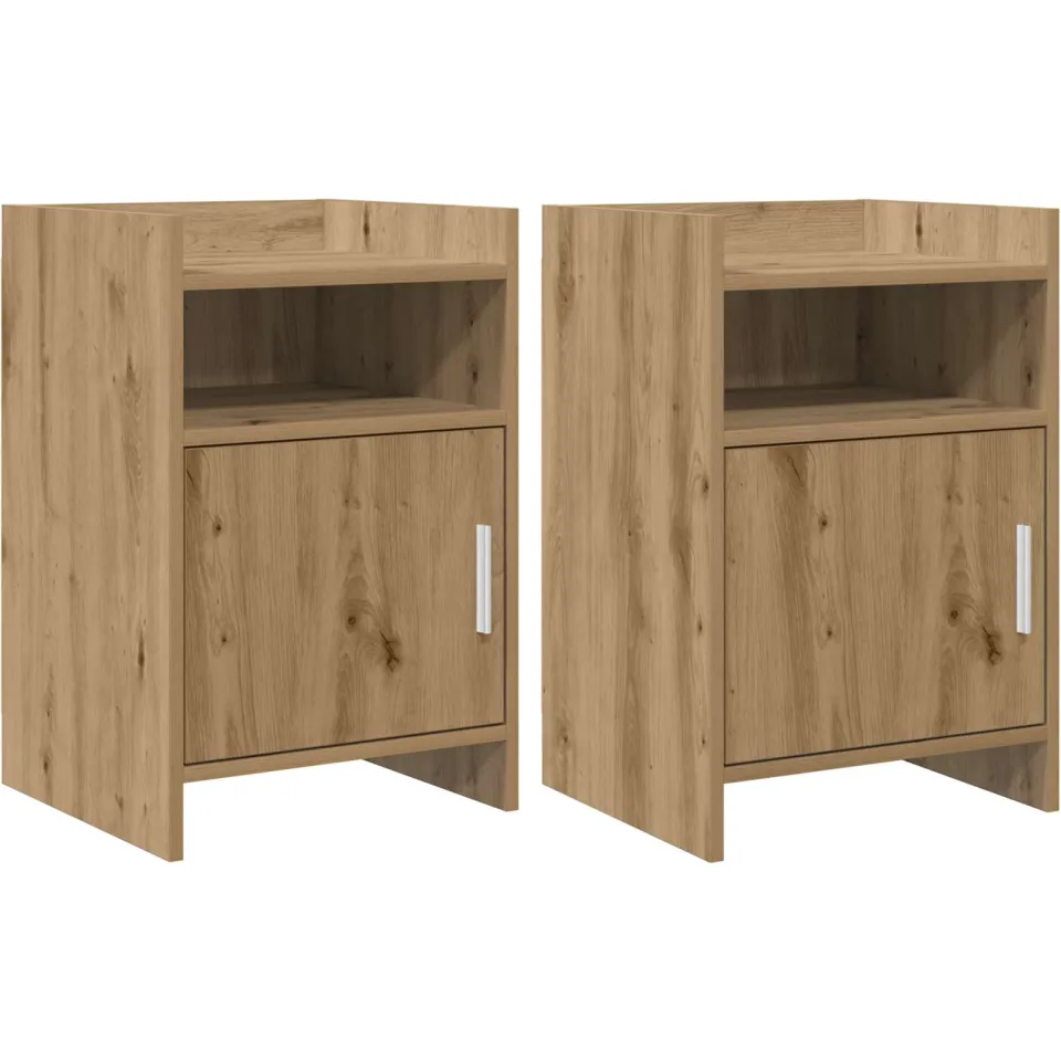vidaXL Nachtkastjes 2 st Artisanaal eiken 40 x 36 x 60 cm Bewerkt hout Bruin