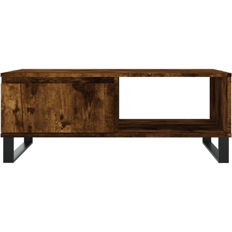 vidaXL Salontafel 90x60x35 cm bewerkt hout gerookt eikenkleurig Bruin