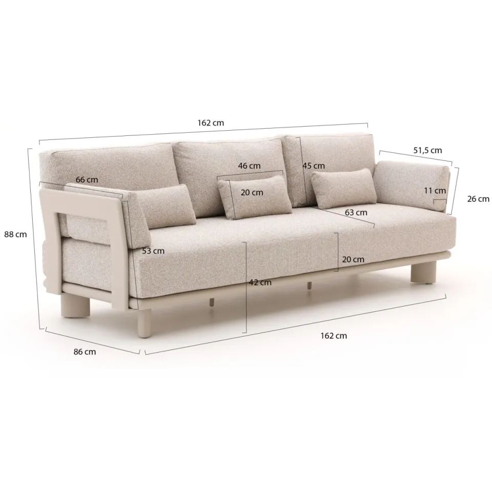 Bellagio tuinmeubelen Bellagio Battuello hoek loungeset 4-delig taupe, foto 4