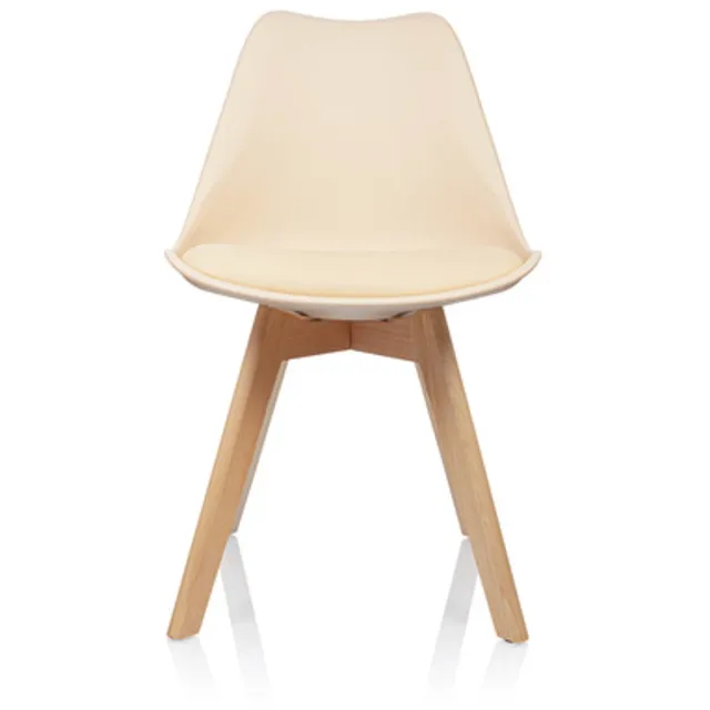 hjh office Visitor Chair / Shell chair SCANDI Plastic beige Set of 4 per pack hjh OFFICE