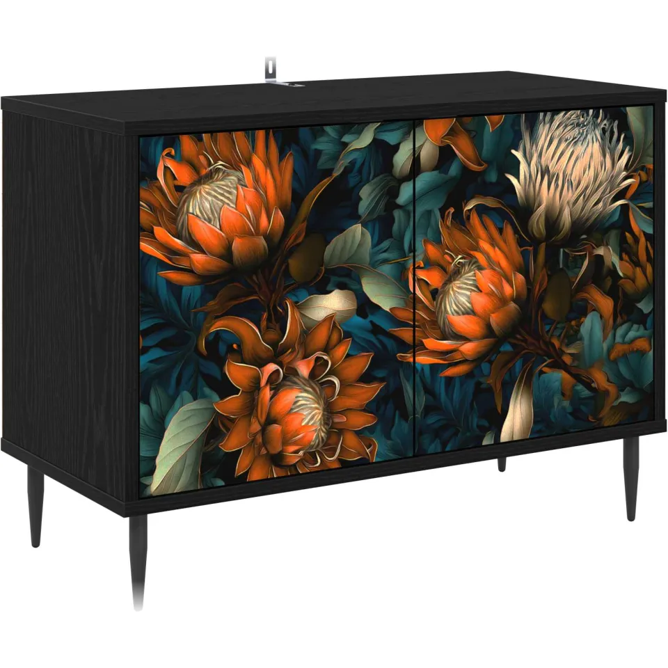 vidaXL Tv-meubel LOCHEM 69 x 33 x 50,5 cm Zwart eiken Bewerkt hout, foto 3