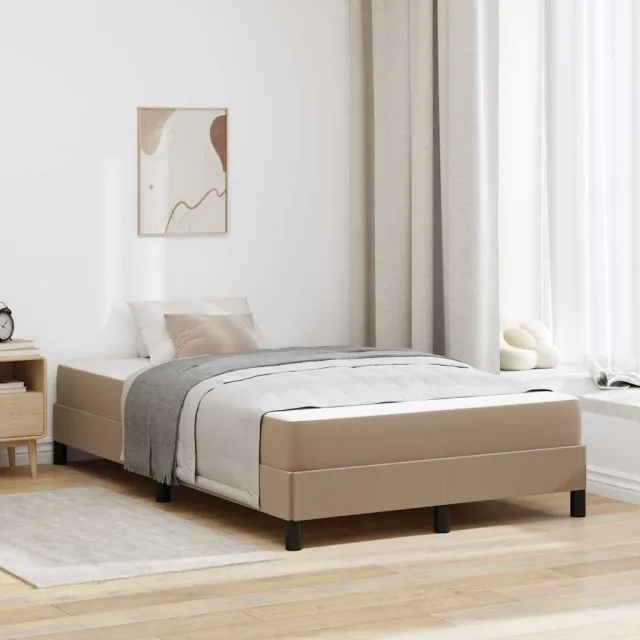 vidaXL Bedframe met matras Cappuccino 120 x 200 cm Stof Bruin
