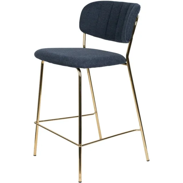 Puur Viken barstoel 65 cm donkerblauw goud