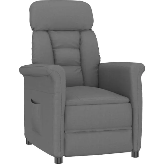 vidaXL Fauteuil Donkergrijs Microvezel grijs